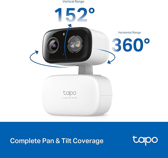 Tapo 2K 3MP Pan/Tilt Indoor/Outdoor Security Camera - Free Person/Baby Cry Detect & Motion Track, 360° Pan, Color Night Vision, SD/Cloud Storage, Works w/Alexa & Google Home, HybridCam 360 (2-Pack)-Mewly Pet