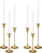 Candle Holders,Set of 6 Candlestick Holders for Taper Candles, Brass Gold Modern Decorative Candle Stick Holder for Table, Mantel, Wedding, Dinning, Housewarming Gift(Candles are not Included)