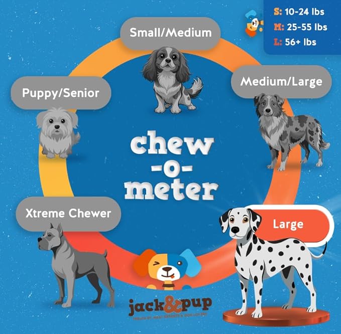 Jack&Pup 6-inch Jumbo Bully Sticks (6 Pack) Single Ingredient, Extra Thick Pizzle Sticks for Dogs | Longest Lasting Bully Sticks for Medium to Large Dogs-Mewly Pet