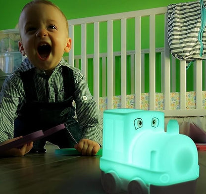 Kids Night Light, USB Rechargeable, 9 Color-Changing, Eye-Caring, Remote & Touch Control, Adjustable Brightness, Girl & Boy Gift - Train