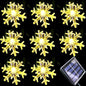 Solar Christmas Lights Outdoor Waterproof 30 LED 20 ft 8 Modes Solar Powered Snowflake String Lights for Garden Patio Yard Home Christmas Tree Parties(Warm White)