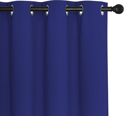 NICETOWN Bedroom Blackout Curtains Panels - Window Treatment Thermal Insulated Solid Grommet Blackout for Living Room (Set of 2, 66 by 54 Inch, Navy Blue)