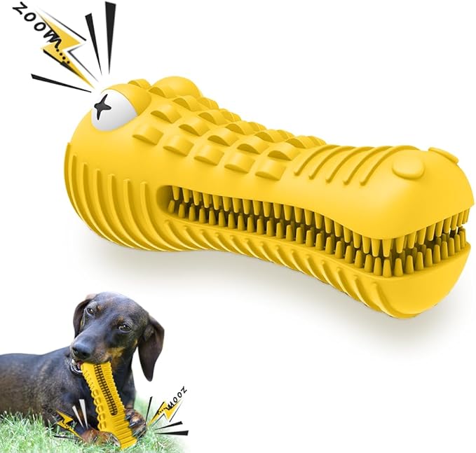 Dog Toys for Aggressive Chewers Large Medium Breed, Indestructible Dog Toothbrush Chew Toys, Squeaky Interactive Tough Extremely Durable, Dogs Toys to Keep Them Busy-Mewly Pet