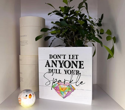 Inspirational Wood Signs - Rustic Home & Office Decor, Kids & Classroom Sparkle Signs