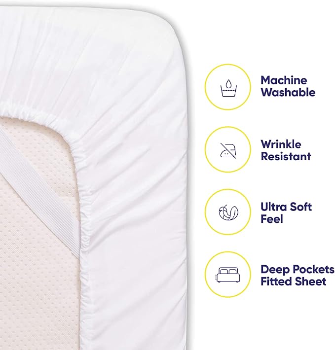 King Size Bed Sheets - 6 Piece 1500 Supreme Collection Fine Brushed Microfiber Deep Pocket King Sheet Set Bedding - 2 Extra Pillow Cases, Great Value, King, White