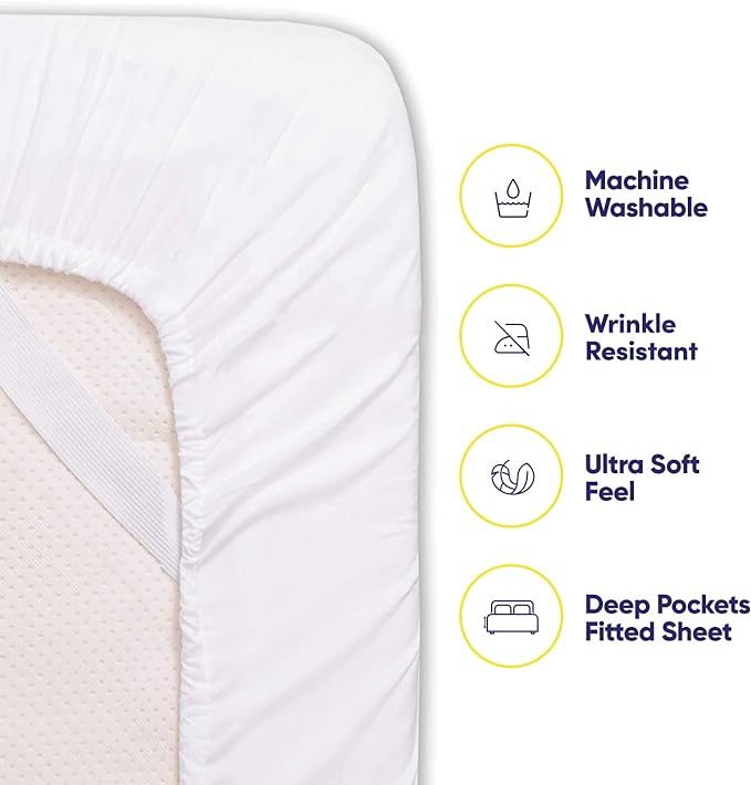 Cal King Size Bed Sheets - 6 Piece 1500 Supreme Collection Fine Brushed Microfiber Deep Pocket California King Sheet Set Bedding - 2 Extra Pillow Cases, Great Value, California King, White