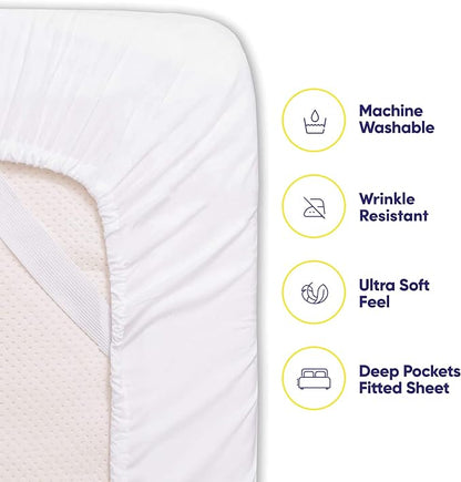 Cal King Size Bed Sheets - 6 Piece 1500 Supreme Collection Fine Brushed Microfiber Deep Pocket California King Sheet Set Bedding - 2 Extra Pillow Cases, Great Value, California King, White