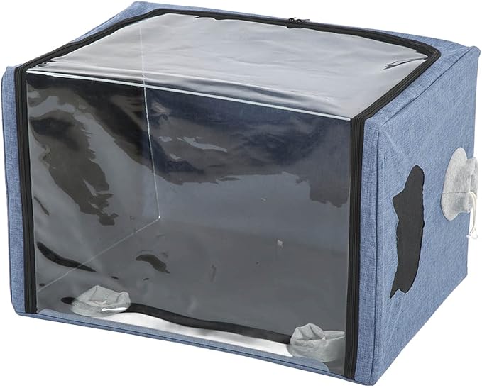 Puppy Nebulization Box, Small Pet Oxygen Inhalation, Cat and Dog Atomization Box Oxygen Inhalation Machine Dedicated Folding Atomization Box Pet Oxygen Therapy Cage for Cough Breathing Treatment Box-Mewly Pet