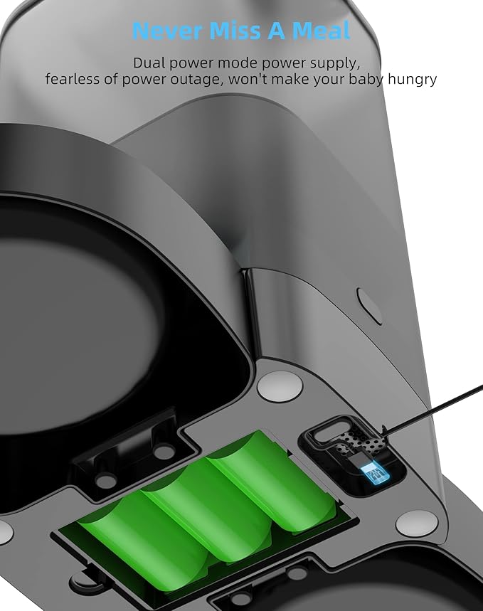 HoneyGuaridan 5L Automatic Cat Feeder for Two Cats, Cat Food Dispenser with Stainless Steel Bowl,Timed Feeder Programmable 1-6 Meals Control, Dual Power Supply,Desiccant Bag Black-Mewly Pet