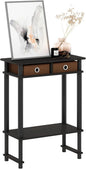 Furinno Turn-N-Tube Tall-Wide Hallway Console Table with Bin, Espresso/Brown