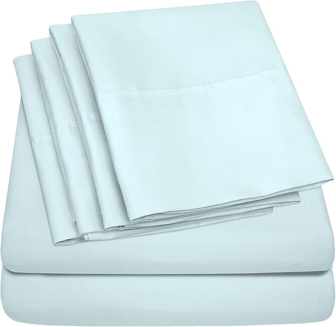 Queen Sheets Aqua - 6 Piece 1500 Supreme Collection Fine Brushed Microfiber Deep Pocket Queen Sheet Set Bedding - 2 Extra Pillow Cases, Great Value, Queen, Aqua