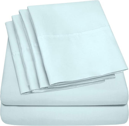 Queen Sheets Aqua - 6 Piece 1500 Supreme Collection Fine Brushed Microfiber Deep Pocket Queen Sheet Set Bedding - 2 Extra Pillow Cases, Great Value, Queen, Aqua