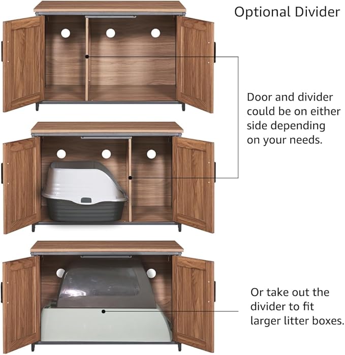 unipaws Top Opening Cat Litter Box Enclosure, Friendly to Elderly People, Waist or Keen Problem People, XL Extra Large Cat Box Furniture, High Jumbo Automatic Litter Box Cover Hidden for Large Cat-Mewly Pet