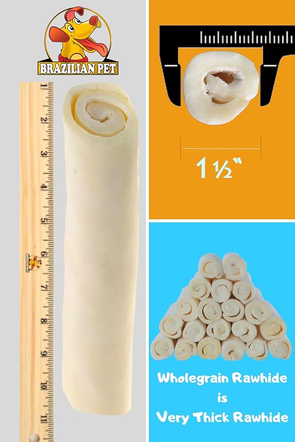 Brazilian Pet Premium Retriever Rolls 10-11 inches (10 Pack),100% Natural Dog Treat Chew. No Artificial Preservatives-Mewly Pet