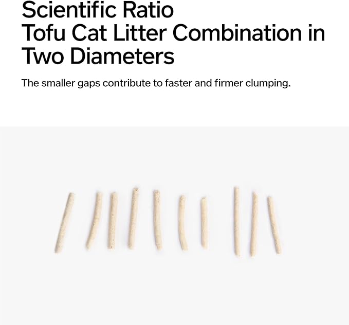 pidan Tofu Cat Litter Clumping,Flushable,Ultra Absorbent and Fast Drying, 100% Natural Ingredients Litter,Solubility in Water,Really Dust-Free,Less Scattering (5.3lb×1bag)-Mewly Pet