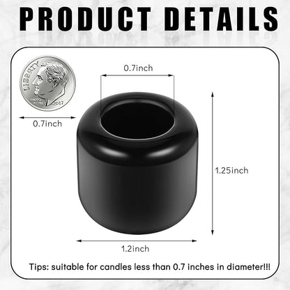 Suclain 20 Pieces 0.7 Inch Chime Candle Holder Small Candle Holders Ceramic Holder for Rituals, Spells, Vigil, Altar, Witchcraft, Wiccan Supplies(Black)