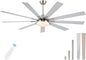 72 Inch Ceiling Fans with Lights,Large Modern Ceiling fan with Remote and 9 Wooden Blades,Dimmable,6 Speeds,Noiseless Reversible Indoor&Outdoor Fan for Bedroom,Patio,Living Room