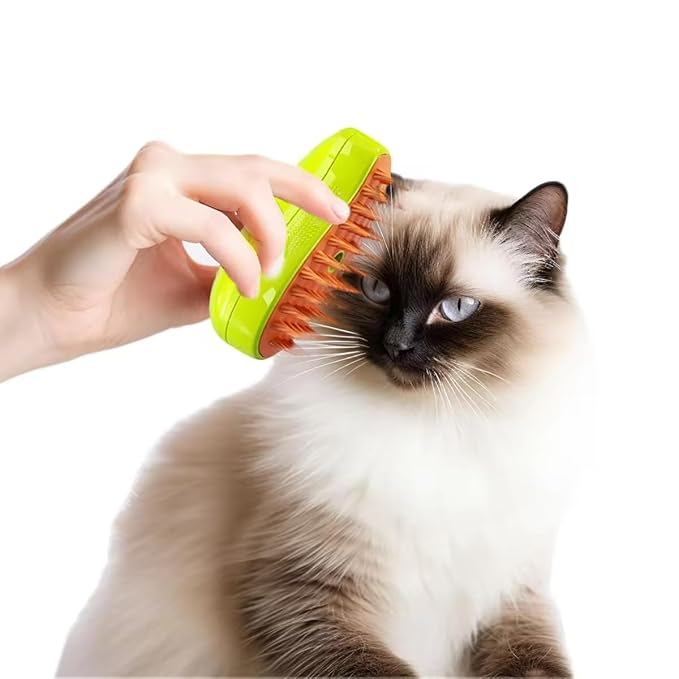 3-in-1 Rechargeable Pet Hair Brush: Massager, Steamy Comb & Self-Cleaning Mist Spray for Cats & Dogs-Mewly Pet