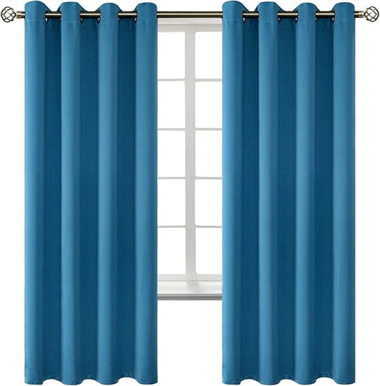 BGment Blackout Curtains - Grommet Thermal Insulated Room Darkening Bedroom and Living Room Curtains, Set of 2 Panels (52 x 72 Inch, Steel Blue)