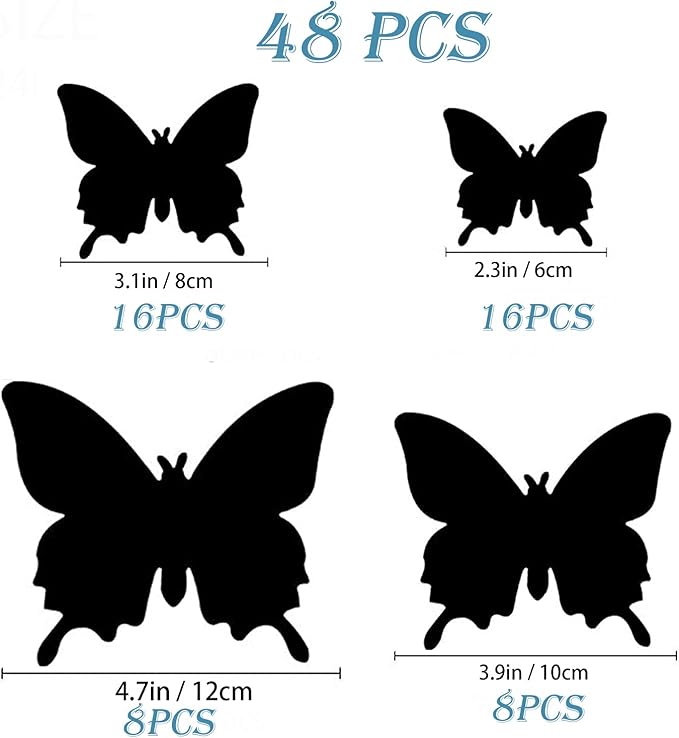 Butterfly Wall Decor 24/48 PCS, 3D Butterflies Stickers for Party Decorations with Magnets(Multiple Colour, 48)