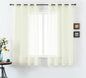 DUALIFE 45 Inches Long Voile Sheer Curtains for Nursery 2 Panels Grommet Small Windows Short Drapes Curtains for Bathroom Boys Bedroom 52 X 45 Inch Long, Ivory