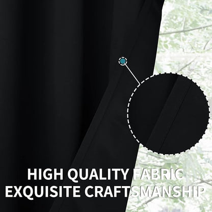 BGment Blackout Curtains - Grommet Thermal Insulated Room Darkening Bedroom and Living Room Curtains, Set of 2 Panels (52 x 108 Inch, Black)