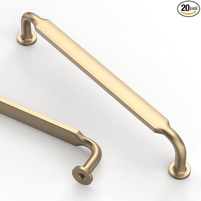 Asidrama 20 Pack 6.3 Inch(160mm) Brushed Brass Kitchen Cabinet Handles, Cabinet Pulls Kitchen Cabinet Hardware for Cupboard Drawer Pulls