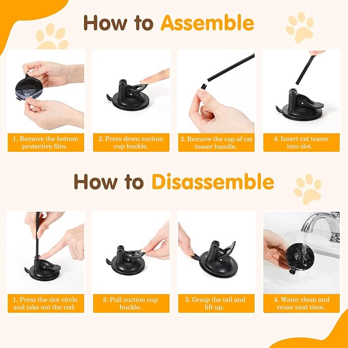 Pawaboo Cat Feather Toys, Interactive Cat Wand Toy with 2-Slot Super Suction Cup, Detachable 2 PCS Spring Cat Wand & 7 PCS Cat Teaser Replacement with Bells, Funny Kitty Toys for Indoor Kittens Play-Mewly Pet