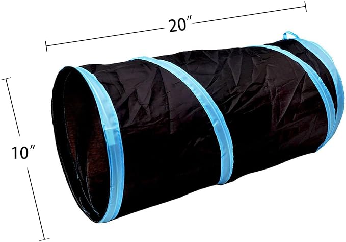 iCAGY Foldable Spiral Cat Tunnel - Ideal Indoor Toy for Small Cats, Kittens, and Rabbits - Collapsible Tube for Interactive Play and Outdoor Fun - Pet Activity Toy Black 20" 3 Pcs-Mewly Pet