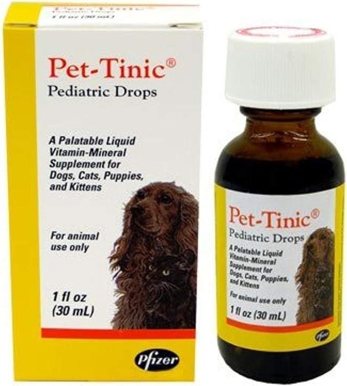 Pet-Tinic Pediatric Drops for Dogs, Cats, Puppies and Kittens, 1 oz. (30 ml) by Unknown-Mewly Pet