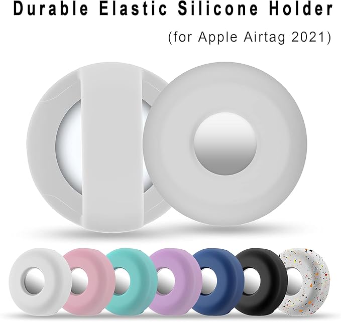 Airtag Holder for Dog Collar, Cibaabo Silicone Air Tag Case Cover Compatible with Apple Airtags for 0.8-1.2inch Cat Pet Collar Harness Loop-Mewly Pet