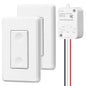 DEWENWILS Wireless Light Switch and Receiver Kit, 15A High Power, No Wiring, 100FT RF Range, 3 Way Remote Control Wall Switches for Lamps, Ceiling Lights, Fans, 2 Transmitter+1 Receiver