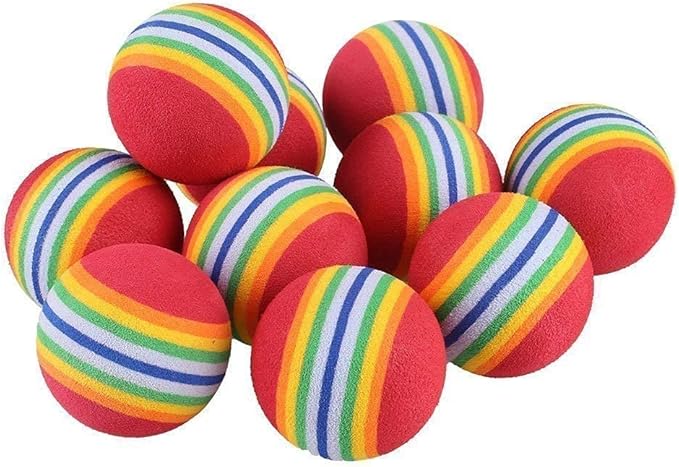 Colorful Soft Foam Rainbow Play Balls for Pet Dog and Cat Toys (12)-Mewly Pet