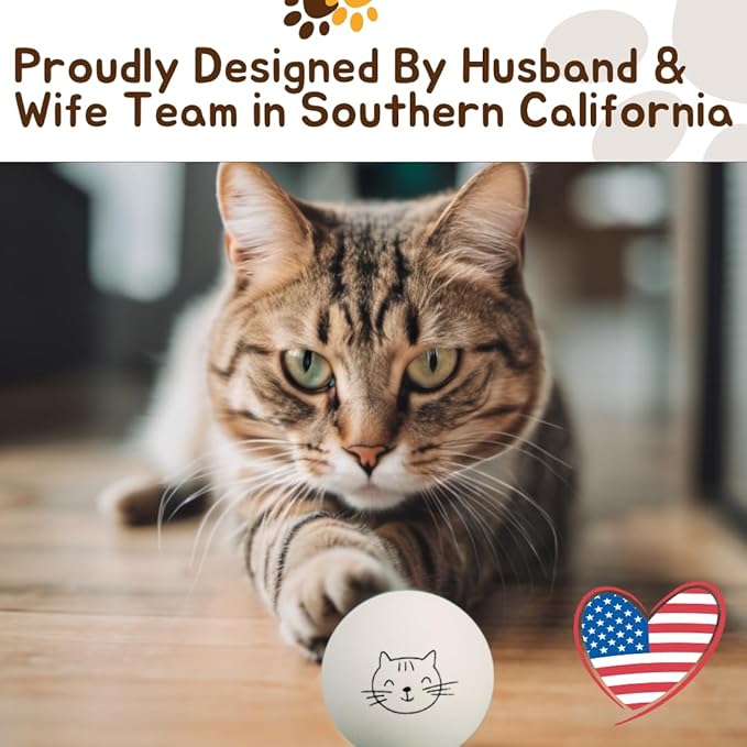 Ping Pong Balls for Cats, 6 Pack, Enrichment Toys, Cat Lovers Gift Ideas, Ball Pits, Bouncy-Mewly Pet