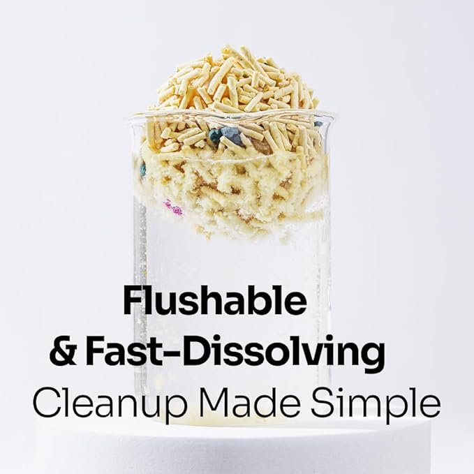 Tofu Cat Litter – Clumping, Flushable, Ultra Absorbent & Fast Drying | 100% Natural, Dust-Free, Low Tracking | Water-Soluble & Eco-Friendly (2.5 lbs x 1 Bag)-Mewly Pet