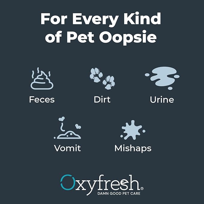 Oxyfresh Advanced Pet Stain Remover & Urine Odor Eliminator – Fast Acting Pet Odor Eliminator for All Surfaces - Best Way to Remove Stains - Dog & Cat Urine Neutralizer-Mewly Pet