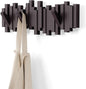 Umbra Sticks Wall-Mounted Coat Rack Rail Hook with 5 Retractable Pegs – Modern, Space-Saving Storage Organizer, Espresso