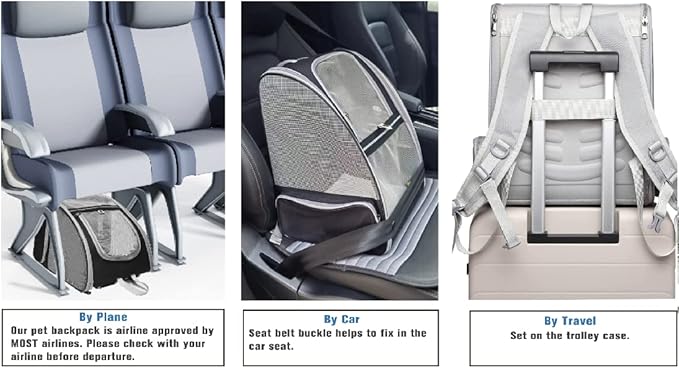 Texsens Innovative Traveler Bubble Backpack Pet Carriers for Cats and Dogs (Black)-Mewly Pet