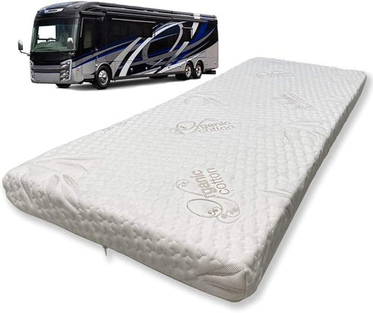 Foamma 5” x 28” x 75” Camper/RV Travel Memory Foam Bunk Mattress with Cover, Made in USA, Comfortable, Travel Trailer, CertiPUR-US Certified