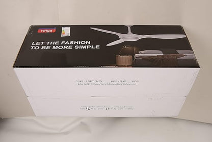 reiga 52 Inch ETL Listed High CFM Quiet DC Motor Smart Ceiling Fans with Lights Remote Control, Indoor 3 Blade Modern Ceiling Fan for Living Room Bedroom Farmhouse