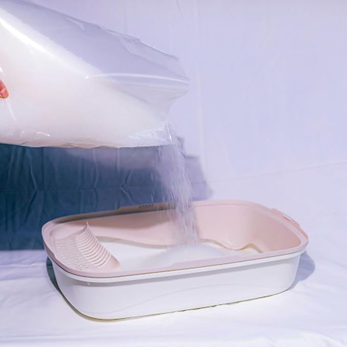 NEWORD Crystals Cat Litter Superior Odor Control 14 lbs Total (2 Pack of 7lb Bags) Soft-On-Paws Low Tracking Dust-Free White Silica Gel, Unscented-Mewly Pet