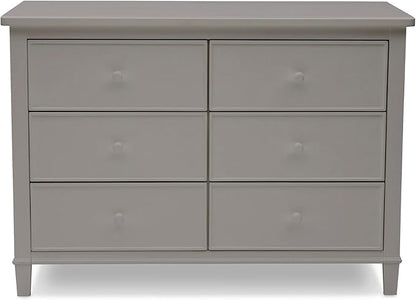Delta Children Haven 6 Drawer Dresser with Interlocking Drawers - Greenguard Gold Certified, Grey
