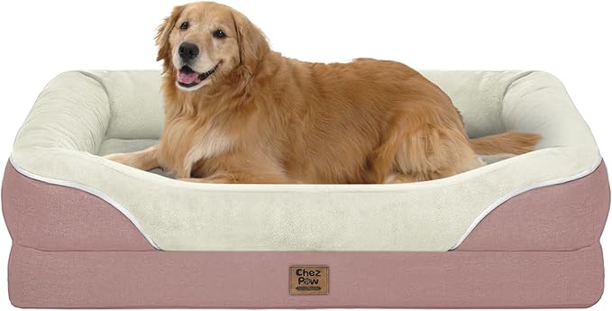 Orthopedic Washable Large Dog Bed - Removable Orthopedic Foam Dog Beds with Bolsters Waterproof Large Dogs Bed and Non-Slip Bottom-Mewly Pet