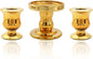 Gold Unity Candle Holder - Glass Candle Holders for Pillar Candles Taper Candles, Glass Candlestick Holders Set of 3, Decorative Clear Glass Candlestick Holder for Wedding Table Dinning Centerpiece
