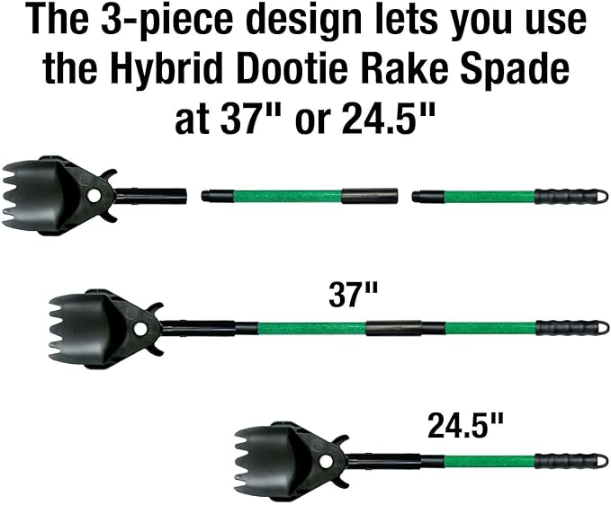 Hybrid Dootie Rake-Spade. Accessory Pooper Scoopers. All Dog, Cat, and Pet Yard Waste Cleanup-Mewly Pet