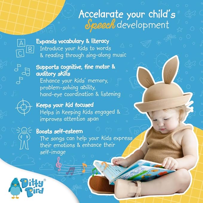 Ditty Bird Safari Book for Toddlers | Realistic Animal Sound Book | Interactive Safari Board Books for Toddlers 1-3 | Sensory, Musical Books for Animal Lovers | Sturdy Nursery Rhyme Toys for Baby-Mewly Pet