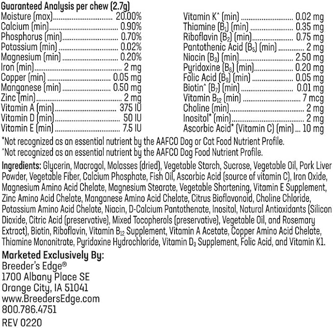 Revival Animal Health Breeder's Edge in Between for Her, Female Multivitamin for Cat/Small Dog- 90 ct-Mewly Pet