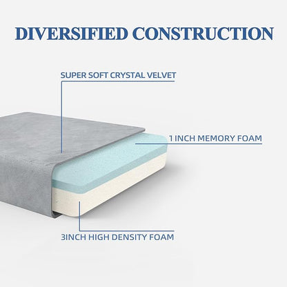 SINWEEK 4" Single Memory Foam Folding Mattress with Storage Bag - Foldable Trifold Floor Bed Topper, CertiPUR-US Certified Guest Sleeping Pad, Machine Washable Cover