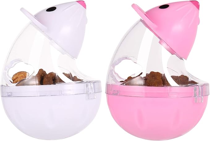 2Pcs Cat Treat Dispenser Toy, Mouse Shape Cat Interactive Toy and Food Dispenser for Pet Increases IQ Interactive & Food Dispensing-Mewly Pet