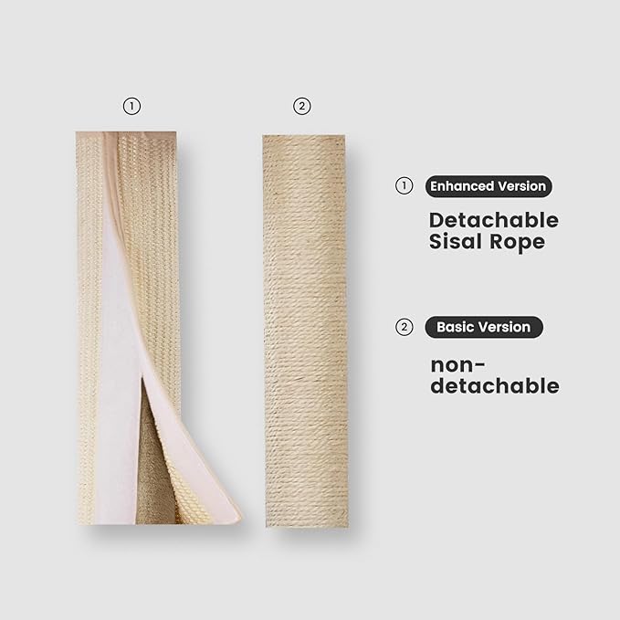 Gardner Pet 65in Heavy Duty Cat Tree Tower for Large Cats, Multi-Level Cat Furniture with Replaceable Sisal Scratching Post, Hammock | Extra-Large Platform & Condo (Upgraded Beige)-Mewly Pet